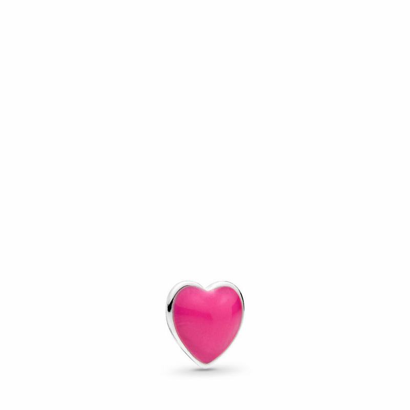 Pandora Magenta Heart Petite Locket Charm Ireland - Sterling Silver/Enamel - 730964ZBA